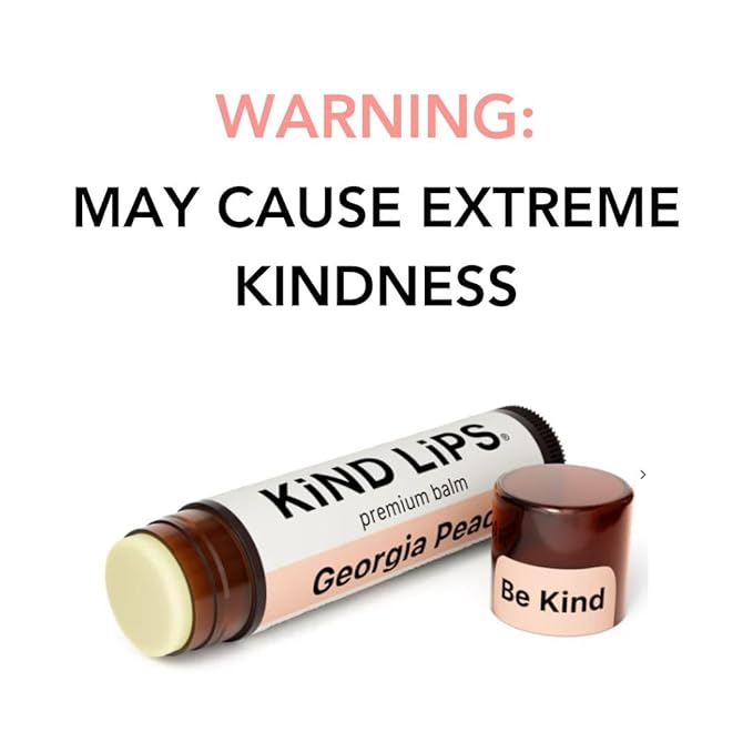 Kind Lips Lip Balm - Nourishing & Moisturizing Lip Care with Shea Butter, Beeswax & Vitamin E | Georgia Peach Flavor | 0.15 Oz (Single Tube)-VivaGrace Women