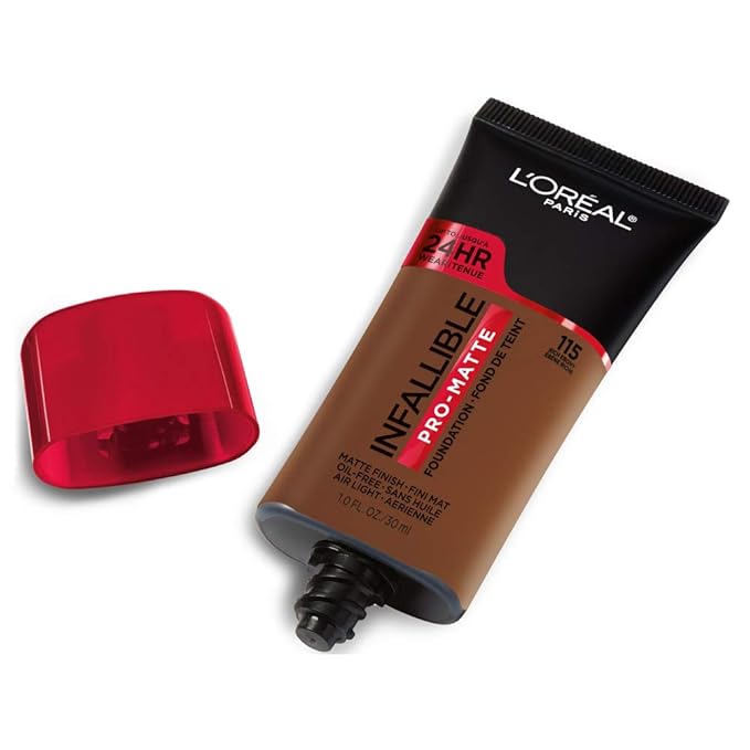 L'Oreal Paris Cosmetics Makeup Infallible Pro-Matte Liquid Longwear Foundation, Rich Ebony, 1 fl oz.-VivaGrace Women