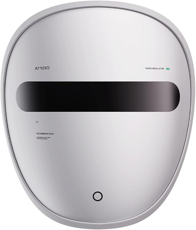 AMIRO Spectra 5-in-1 Light Therapy Face Mask, Contour With Blue, Red, Green, Yellow, and Infrared Light, 3 Modes for Oily, Acne-Prone, and Sagging Skin, Skincare for Face, Silver-VivaGrace Women