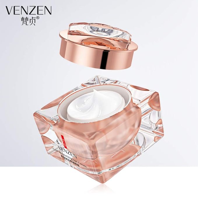 VENZEN Gold Moisturizing Eye Cream Anti Aging Anti Wrinkle Shade Dark Circles Shine Serum Glycerin Delicate Hyaluronic Acid 15g-VivaGrace Women