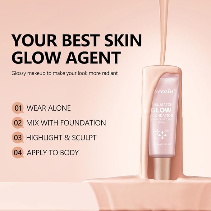 Full Match Glow Foundation, Enhance Foundation Natural Glow, Professional Coverage for a Flawless Look (Medium, Large)-VivaGrace Women