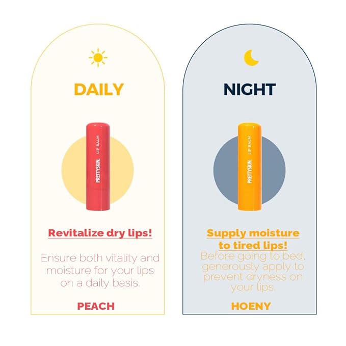 PS.PRETTYSKIN Moisture Lip Balm 0.15oz.(4.5g) Smooth, Soft Texture, Hydrating, Natural Shine, Glossy, korean lip balm (Peach)-VivaGrace Women