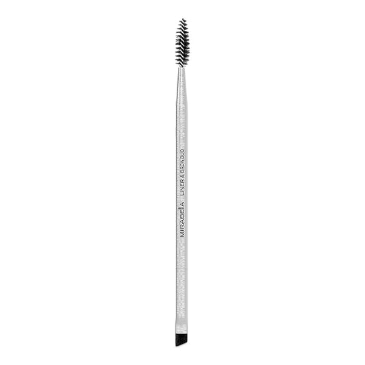 Mirabella Liner & Brow Duo Brush, Premium Professional Makeup Brush Collection, Cruelty-Free Synthetic Bristle Brush, Hand-Sculpted Brushed Aluminum Handle, Luxury Blending Brush for Makeup-VivaGrace Women