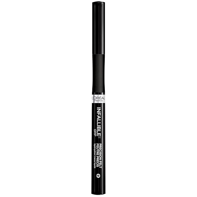 L'Oreal Paris Cosmetics Infallible Grip Precision Felt Eyeliner, Smudge Resistant, Long Lasting Waterproof Eyeliner, Black, Black, 0.03 fl oz