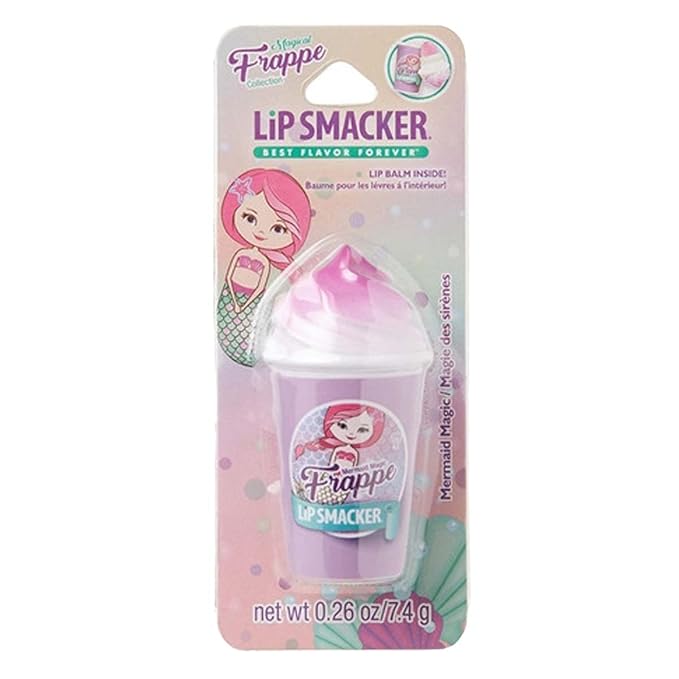 Lip Smacker Frappe Cup Balm to Prevent Chapped Lips, Mermaid Magic, 1 Tube, 0.26 Oz-VivaGrace Women
