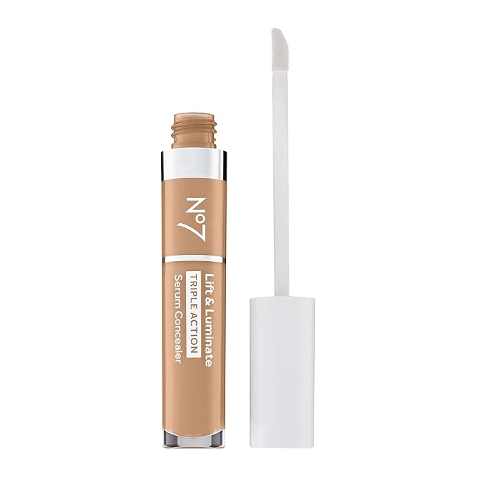 No7 Lift & Luminate Triple Action Serum Concealer - Medium - Anti Aging Liquid Concealer Makeup for Blemishes & Dark Circles - Medium to Full Coverage Concealer for Face (8ml)-VivaGrace Women