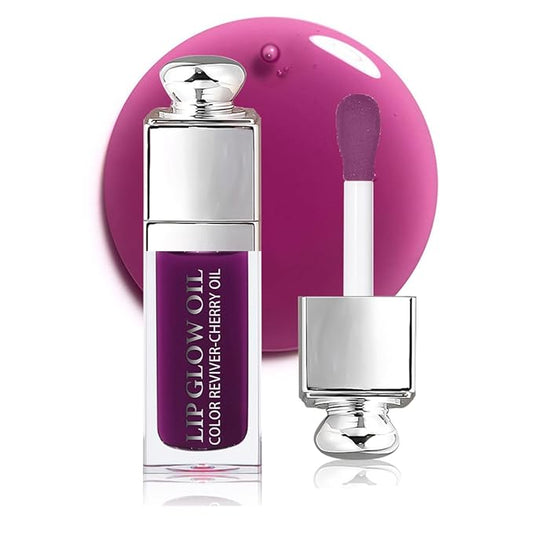 Hydrating Lip Glow Oil, Moisturizing Plumper Lip Gloss, Transparent Plumping Balm, Tinted Balm Care 0.2 OZ - 006 BERRY-VivaGrace Women