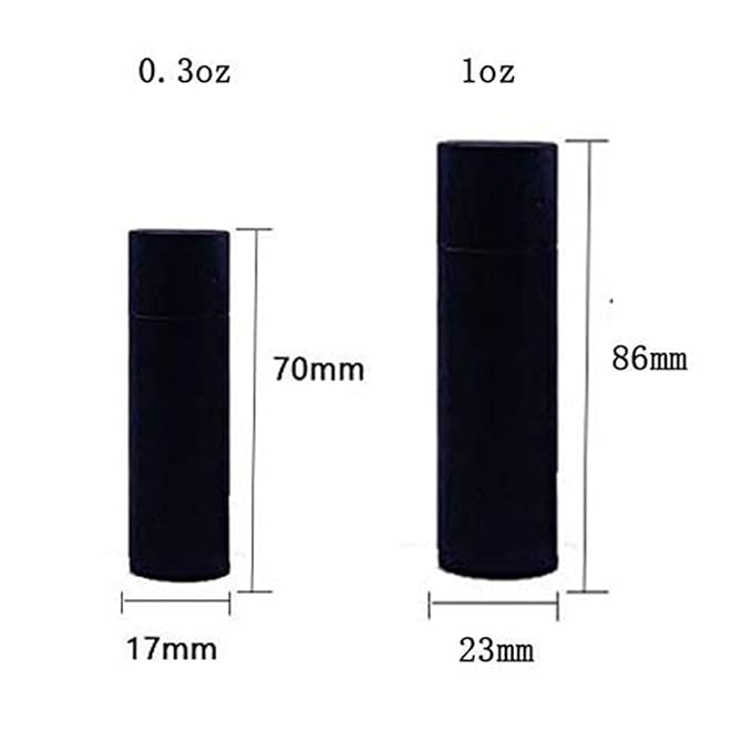 10 Pcs 1 Oz Paperboard Lip Balm Tubes Cardboard Krafts Paper Lipstick Tube Empty Lip Gloss Container Refillable Paper Round Solid Perfume Tube Chapstick Tube DIY Cosmetic Deodorant (Black)-VivaGrace Women