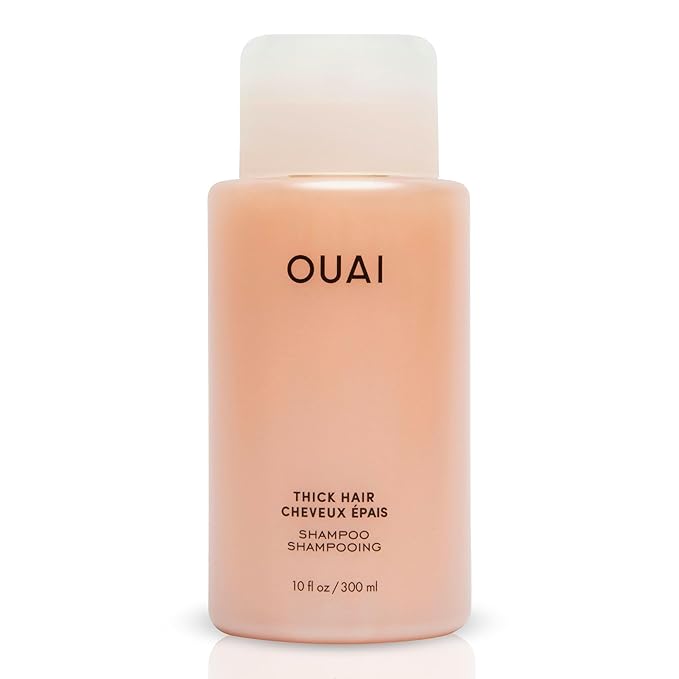 OUAI Thick Shampoo - Moisturizing Shampoo with Keratin, Marshmallow Root, Shea Butter, Avocado Oil for Thick Hair - Strengthens & Hydrates Strands - Paraben, Phthalate & Sulfate Free (10 Fl Oz)-VivaGrace Women