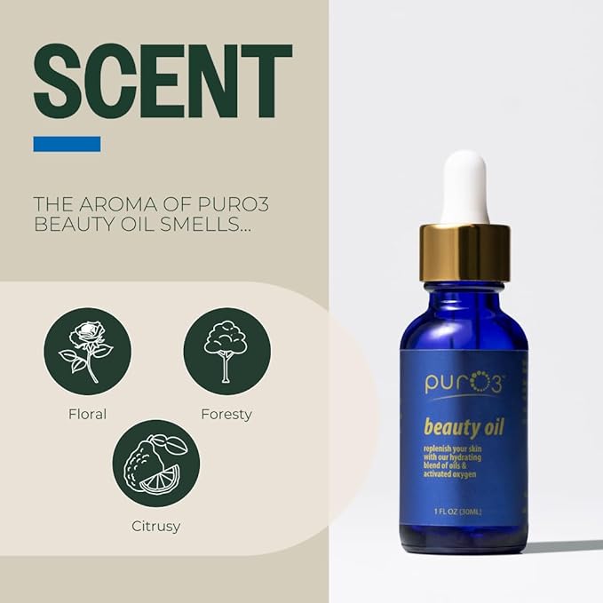 PurO3 Beauty Oil – Vegan Hydrating Face Oil with Activated Oxygen – Natural Skin Care for Radiant and Smooth Skin, 30 ml-VivaGrace Women