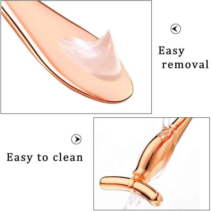 Pimoys 2 Pcs Metal Eye Cream Applicator Face Roller Massager Tool,Eye Massage Wand Stick Women for Facial Massager for Reducing Puffiness Wrinkle Gift for Women-VivaGrace Women