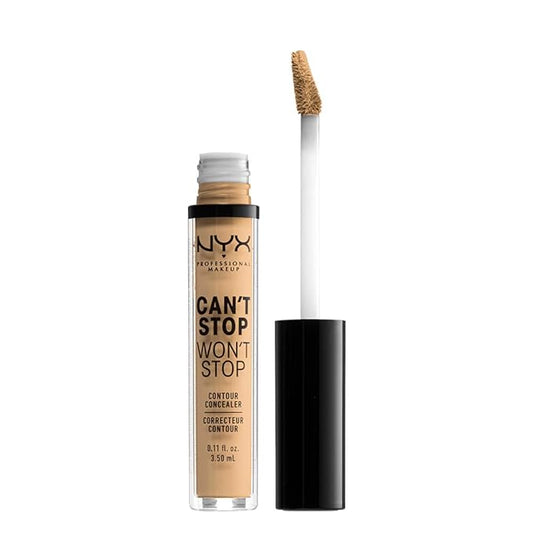 NYX PROFESSIONAL MAKEUP Can't Stop Won't Stop Contour Concealer, 24h Full Coverage Matte Finish - True Beige-VivaGrace Women