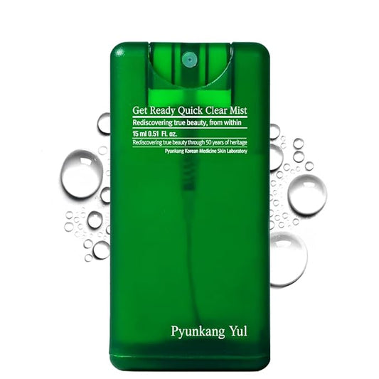 Pyunkang Yul PKY Ultimate Get Ready Quick Clear Mist for Sensitive Skin, Intensely Calms & Soothes Redness with Cica & Tea Tree, Compact size, Korean Skincare (0.51 Fl. oz, 15ml)-VivaGrace Women