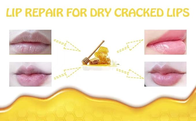2PCS Honey Balm & Strawberry Lip Balm, Honey Lip Balm, Lip Masks for Dry and Cracked Lips with Brush, Lip Exfoliator & Moisturizer, Reduces Lips Lines & Lightens Lips, Anti-Wrinkle, Aging-VivaGrace Women