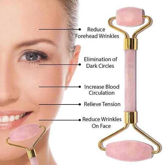 Rose Quartz Roller and Gua sha Set | Reduces Wrinkles, Fine lines and Dark Circles | Pink Jade Roller | Anti-aging Massager for Skin Toning and Tightening for Face, Eyes, Neck-VivaGrace Women