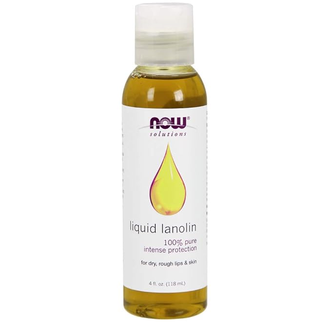 NOW Solutions, Liquid Lanolin Pure, Intense Protection, Formulated for Dry Rough Lips and Skin, 4-Ounce-VivaGrace Women