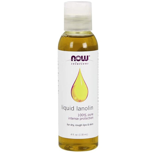 NOW Solutions, Liquid Lanolin Pure, Intense Protection, Formulated for Dry Rough Lips and Skin, 4-Ounce-VivaGrace Women