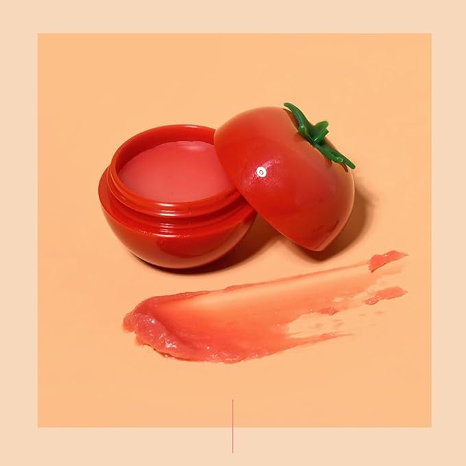 PS.PRETTYSKIN Moisturizing Korean Vegan Lip Balm 0.31oz. (9g) Smooth, Soft Texture, Hydrating, Natural Shine, Glossy (Tomato)-VivaGrace Women