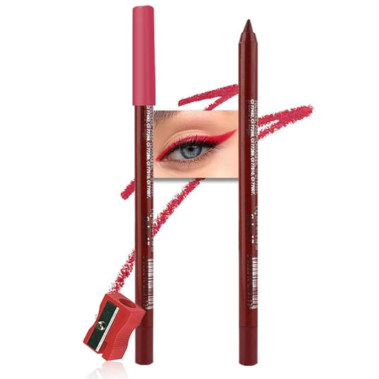 evpct True Red Gel Eyeliner Pencil for Women Waterline Waterproof Smudge Proof Eye Makeup Liners, Red Mascara Eye Liner Gel Liner Eyeliner with Sharpener delineador de ojos contra el agua 17