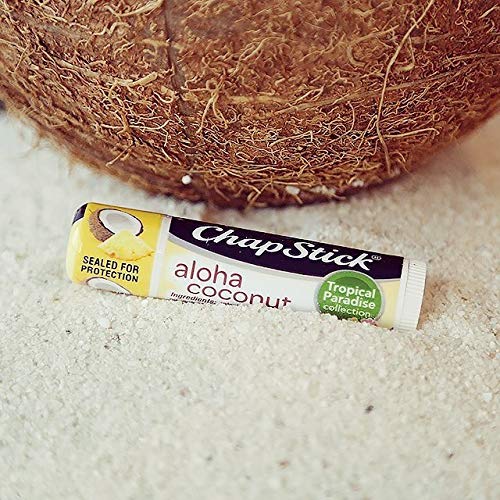 Chapstick Limited Edition Tropical Paradise Collection Aloha Coconut Flavored Skin Protectant Lip Balm Tube - Great for Moisturizing & Hydrating Chapped, Cracked, Dry Lips â€“ 0.15oz Each, 12 Sticks-VivaGrace Women