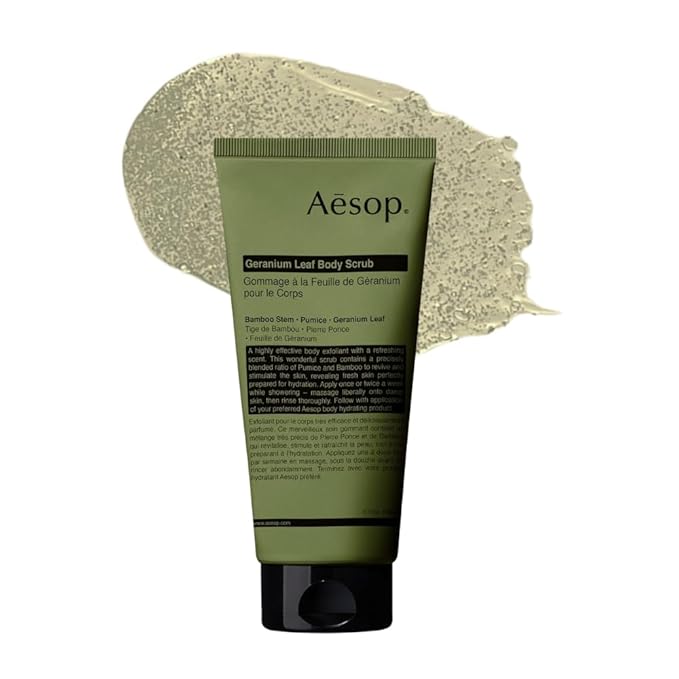 Aesop Geranium Leaf Exfoliating Body Scrub | Smooth, Soft, Hydrated Skin | 6.2 oz / 180mL-VivaGrace Women