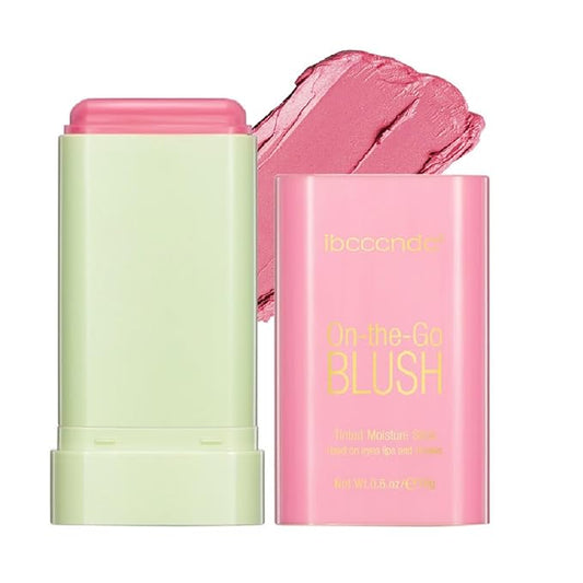 Multi-Use Makeup Blush Stick,Cream Blush Stick,Solid Moisturizer Stick,Waterproof Natural Nude Makeup,Tinted Solid Moisturizer Stick for Eyes Lips Cheek (1#Shy Pink)-VivaGrace Women