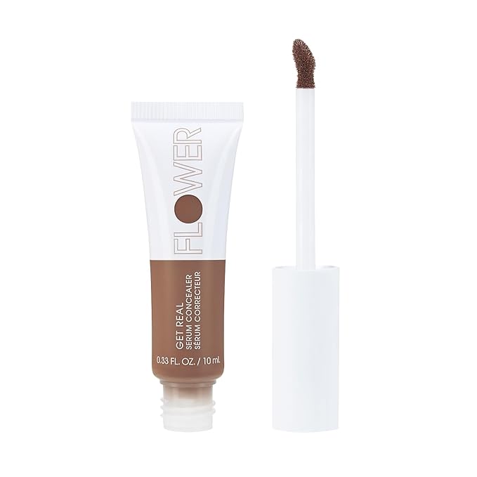 FLOWER BEAUTY By Drew Barrymore Get Real Serum Concealer - Brightens Skin + Blurs Blemishes - Hydrating Serum- Almond-VivaGrace Women