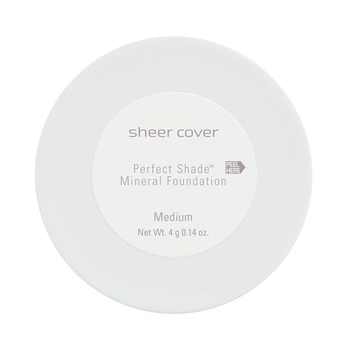 Sheer Cover Perfect Shade - Mineral Foundation Makeup Kit w Free Foundation Brush - Medium Shade - Foundation Powder Makeup and Mineral Makeup, Best Full Coverage Foundation 4 Grams-VivaGrace Women