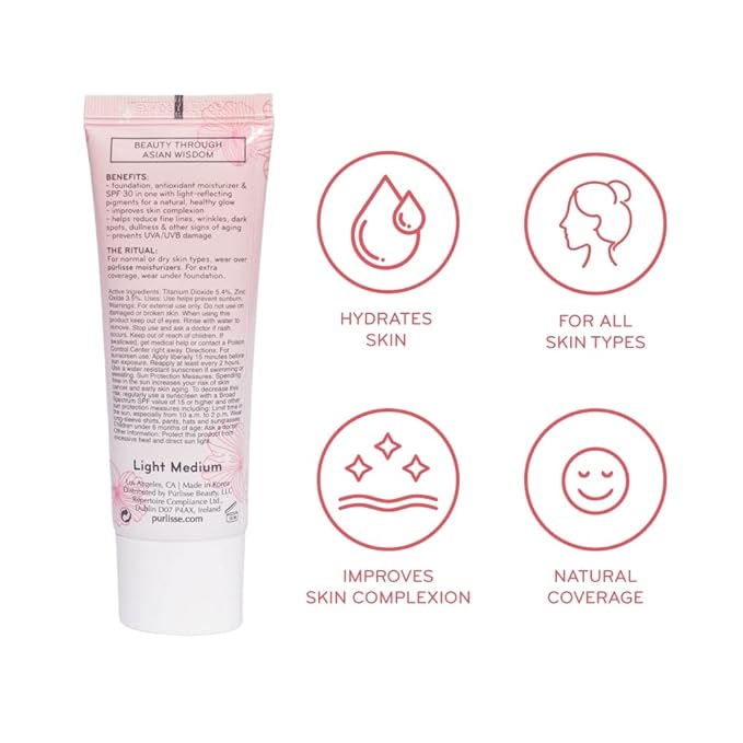 pūrlisse Ageless Glow Serum BB Cream SPF 40 : Clean & Cruelty-Free, Full & Flawless Coverage, Hydrates with Collagen | Deep 1.4oz-VivaGrace Women