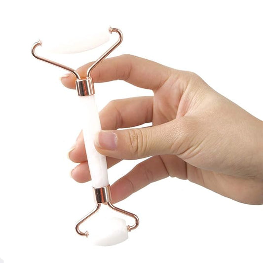 Jade Roller and Gua Sha Set - Facial Body Eyes Neck Massager Tool for Beautiful Skin Detox - Reduce Wrinkles Aging -（White Jade）-VivaGrace Women
