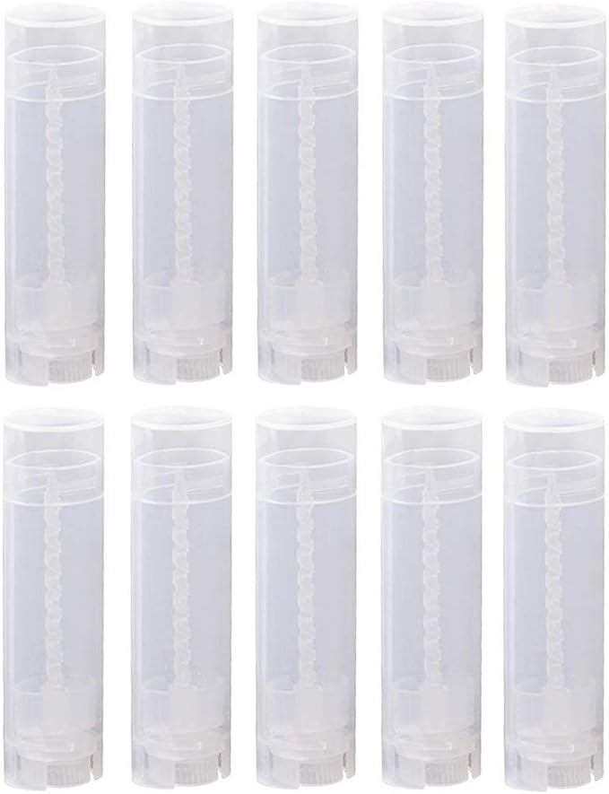10PCS 4.5g/4.5ml Empty DIY Lip Tubes Holder Containers Vial Refillable PP Plastic Deodorant Crayon Travel Tube Pipe Bottle Lip Gloss Case DIY Lip Balm Gifts For Women Lady Girls(Transparent)-VivaGrace Women