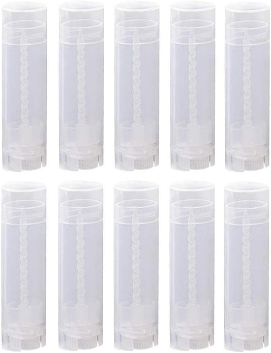 10PCS 4.5g/4.5ml Empty DIY Lip Tubes Holder Containers Vial Refillable PP Plastic Deodorant Crayon Travel Tube Pipe Bottle Lip Gloss Case DIY Lip Balm Gifts For Women Lady Girls(Transparent)-VivaGrace Women