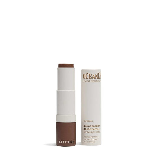 ATTITUDE Oceanly Light Coverage Under Eye Concealer Stick, Titanium Dioxide-Free, EWG Verified, Plastic-Free, Vegan & Cruelty-free Makeup, Espresso, 0.2 Ounces-VivaGrace Women