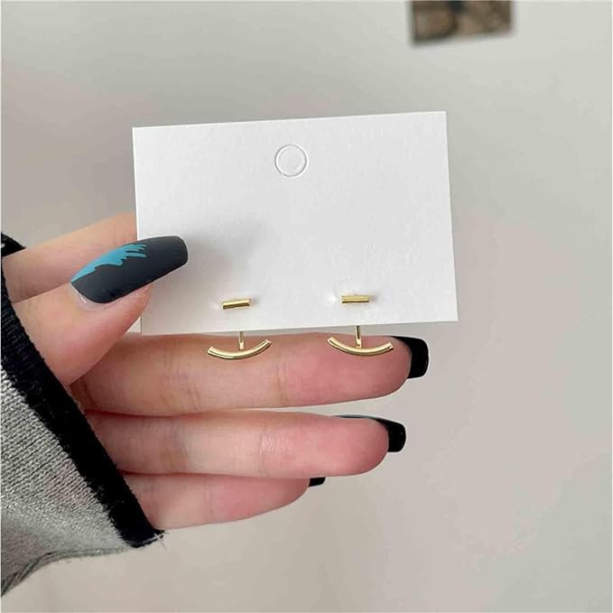 Boho Bar Ear Jacket Earrings Gold Stick Studs Earrings Minimalist Geometric Earrings Bar Ear Crawlers Earrings Jewelry for Women and Girls-VivaGrace Women