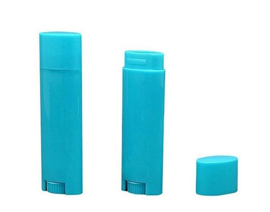 4.5g 0.15oz Empty Refillable Plastic DIY Lipstick Lip Balm Lip Gloss Tubes Holder Containers Oval Deodorant Crayon Tube Pipe Bottle Case (50pcs, Blue)-VivaGrace Women