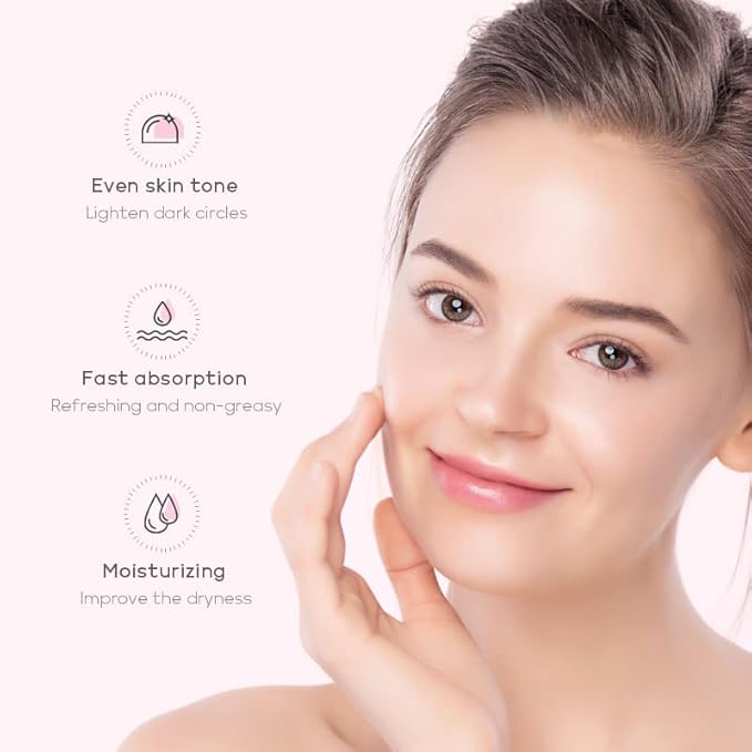 AKARY Cherry Blossom Eye Roller Serum Eye Moisturizer, Deep Hydration Eye Serum with Caffeine and Sodium Hyaluronate, Under Eye Cream to Reduce Dark Circles, Fine Lines, Smoothing Skin Care Treatment-VivaGrace Women