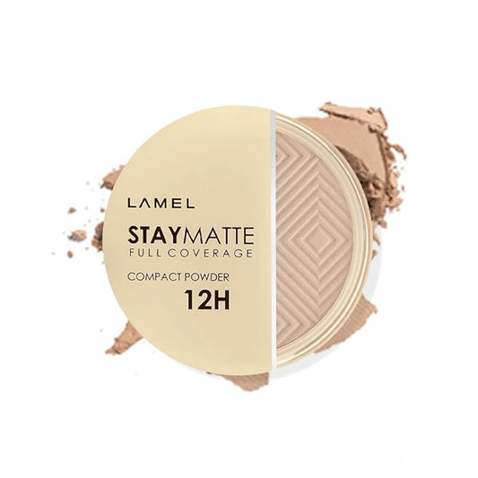 Lamel Stay Matte Compact Powder - Light Natural Coverage - Universal Neutral Undertone - Cruelty Free - Natural - N.403-VivaGrace Women