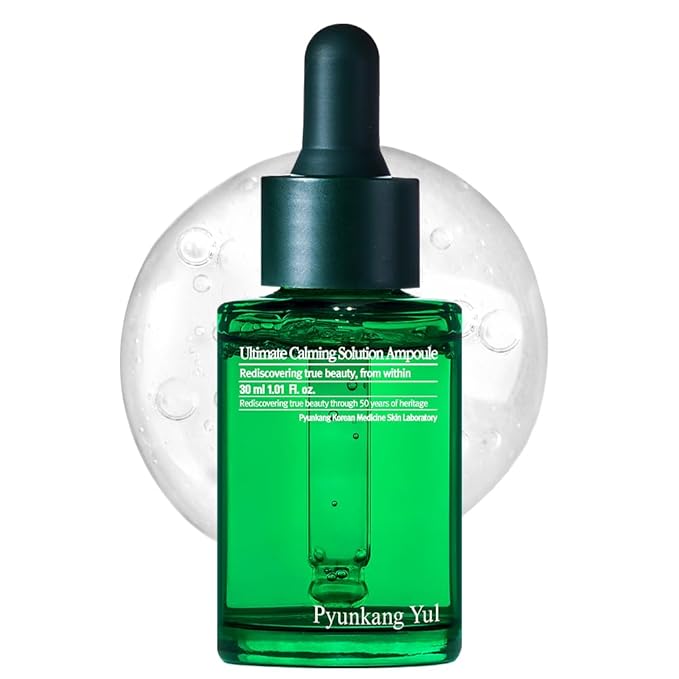 Pyunkang Yul PKY Ultimate Calming Solution Ampoule for Sensitive Skin with Patented Ingredients, Serum Intensely Calms & Soothes Redness with Cica & Tea Tree, Korean Skincare (1.01 Fl. Oz, 30ml)-VivaGrace Women