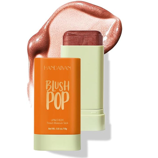 Multi-Use Makeup Blush Stick, Beauty Tinted Solid Blush Stick, 3-in-1 Cream Blush Stick for Cheek/Eyes/Lips, Waterproof Moisturizer Stick, Suitable for All Skin (06# Shine Orange)-VivaGrace Women