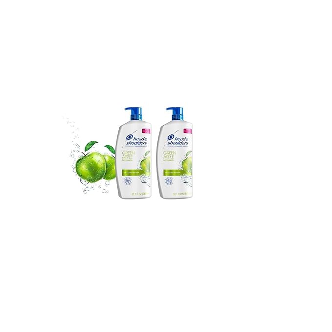 Head & Shoulders Dandruff Shampoo, Clinically Proven Anti Dandruff & Scalp Care Treatment, Fresh Green Apple Scent, Paraben-Free, 32.1 Fl Oz Each, 2 Pack-VivaGrace Women