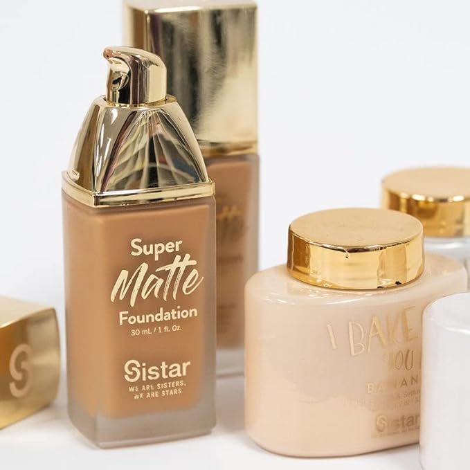 Sistar Super Matte Foundation Perfecting Liquid Foundation Full Coverage Control Shine Weightless Longwearing 30 mL / 1 fl. oz. (Caramel)-VivaGrace Women