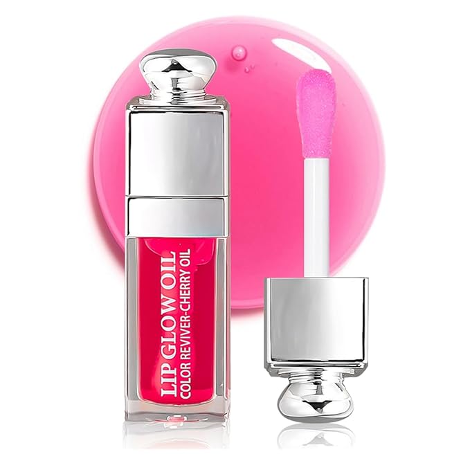 Hydrating Lip Glow Oil, Moisturizing Plumper Lip Gloss, Transparent Plumping Balm, Tinted Balm Care 0.2 OZ - 007 RASPBERRY-VivaGrace Women