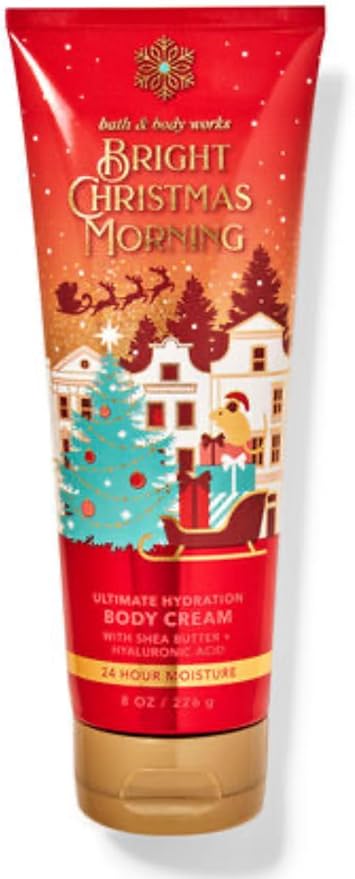Bath & Body Works - 3 Piece Bundle - Spray - Body Cream - Shower Gel - Full Size and Gift Bag HELLO GORGEOUS (Bright Christmas Morning)-VivaGrace Women