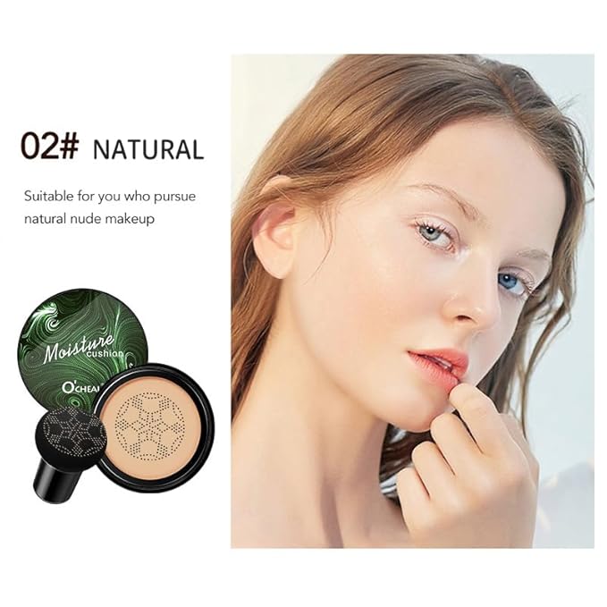 Mushroom Head Air Cushion BB Cream Foundation Cream for Face Makeup Concealer Cushion for Face Comestics Make Up Cushion Compact Natural-VivaGrace Women