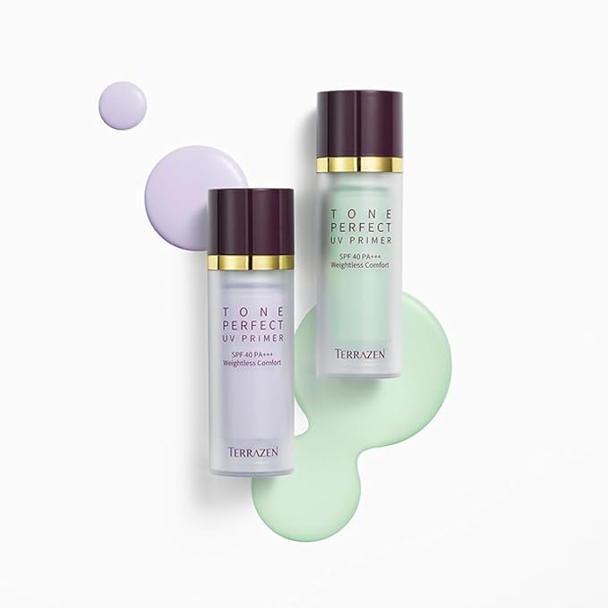 Korean Face Primer 30ml - Korean Makeup & Skincare Lightweight Corrector Base SPF40 PURPLE - Reduces Dullness, Moisturizes for Red, Sensitive Skin witj Aloe (Primer - Purple Tinted)-VivaGrace Women
