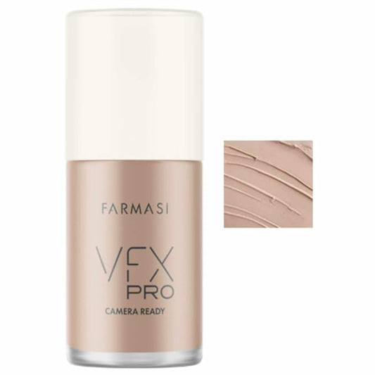 FARMASi Vfx Pro Foundation, Full Coverage Liquid Cream, Lightweight Long Lasting Coverage, Breathable Skin Moisturizer with Color True Matte Blending, Face Makeup, 1 fl. oz / 30 ml - Cool Medium 10-VivaGrace Women