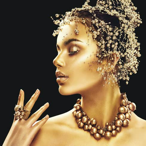 MEICOLY Gold Face Body Paint Stick(1.06 Oz),Cream Blendable Face Paint,Sweatproof Waterproof Body Paint Makeup for Halloween Special Effects SFX Cosplay,Metallic Gold-VivaGrace Women