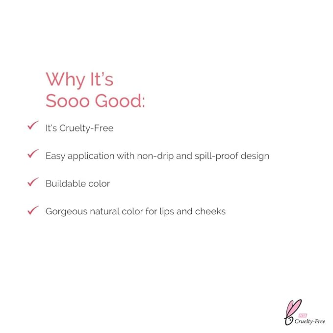 Elizabeth Mott Tints & Sass Lip and Cheek Stain – Long-Lasting Rosy Pink Tint for Lips & Cheeks, Natural Buildable Color, Smudge-Proof, Lightweight, Cruelty-Free Makeup for All Skin Tones (10g/0.35oz)-VivaGrace Women