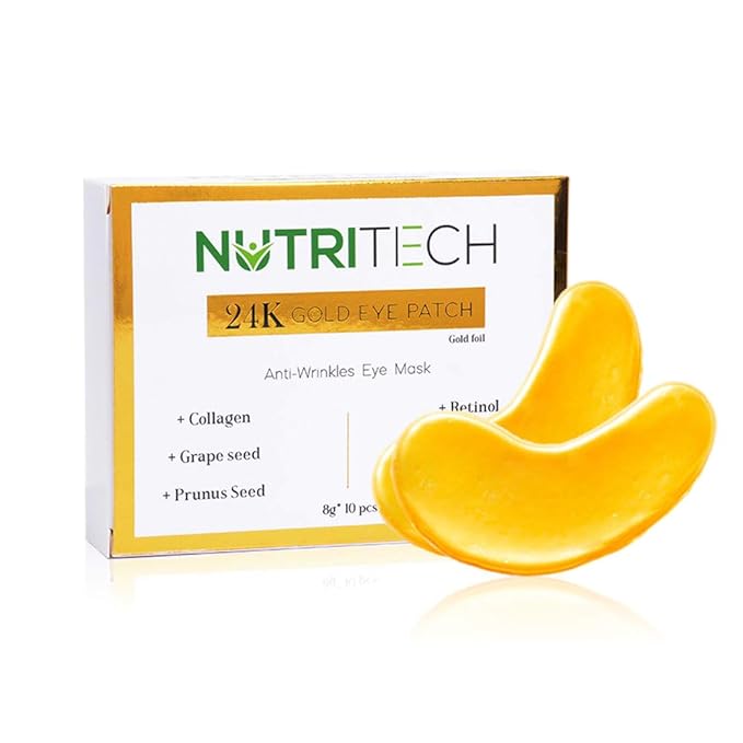 Under Eye Patches, 24K Gold Collagen Under Eye Mask Anti-Aging, Under Eye Treatment Mask for Puffy, Dark Circles, Wrinkles, 10 pairs-VivaGrace Women