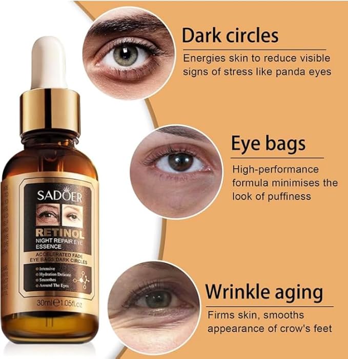 SUERO FACIAL RETINOL EYES NIGHT REPAIR 30 ml, Gold-VivaGrace Women